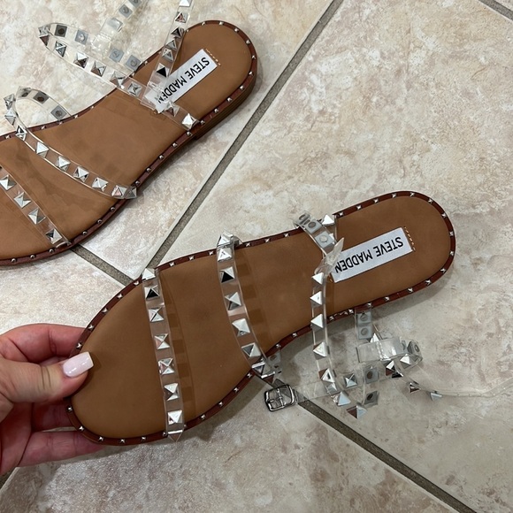 NEW Steve Madden Clear Lucite Gladiator Sandals - Picture 12 of 13
